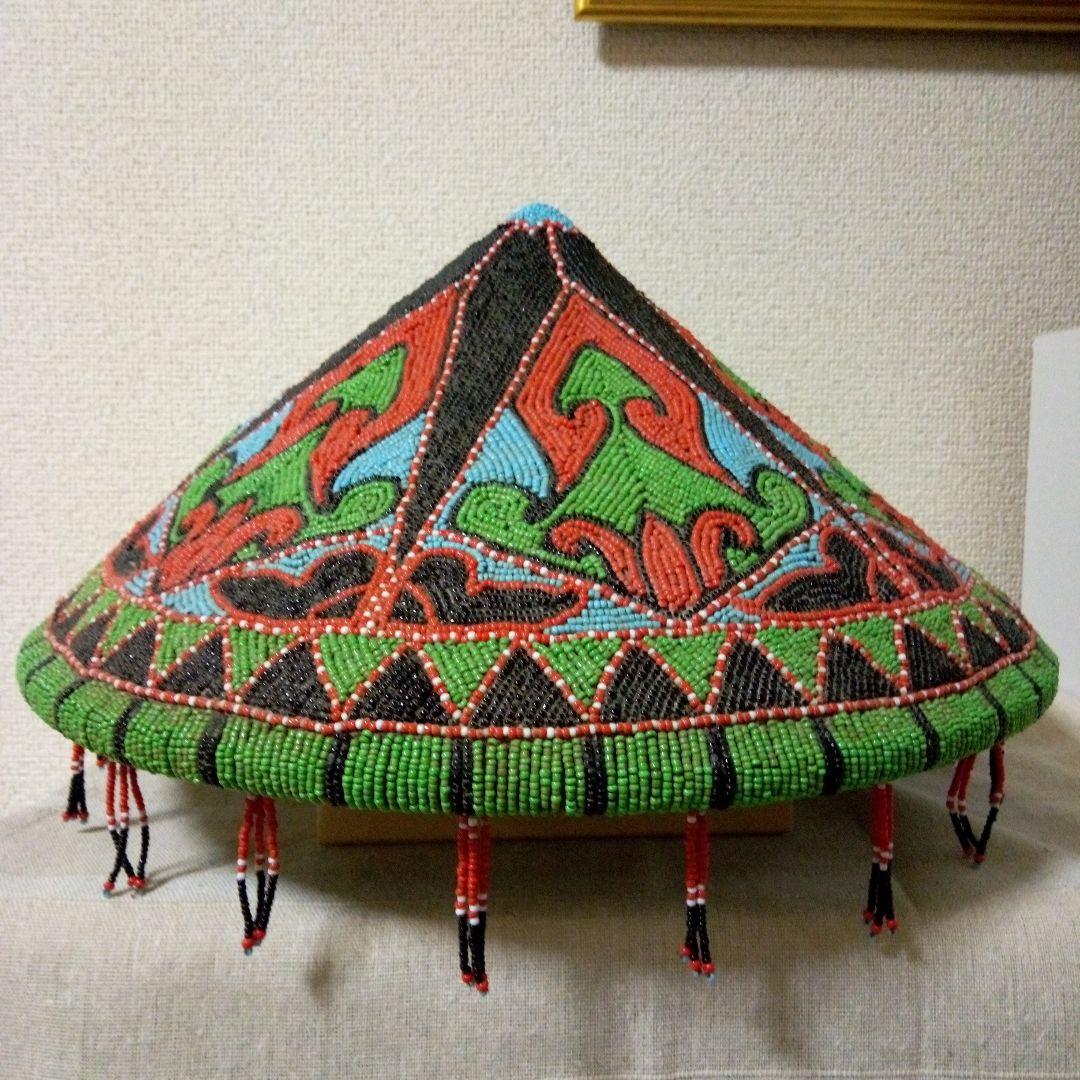 南米民芸品　ビーズ細工　ランプシェード　オブジェ　壁飾り　ハンドメイド