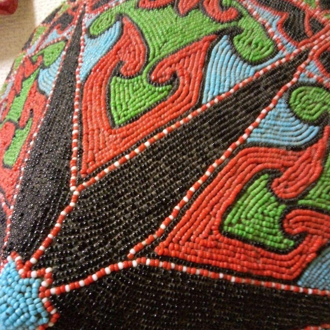 南米民芸品　ビーズ細工　ランプシェード　オブジェ　壁飾り　ハンドメイド