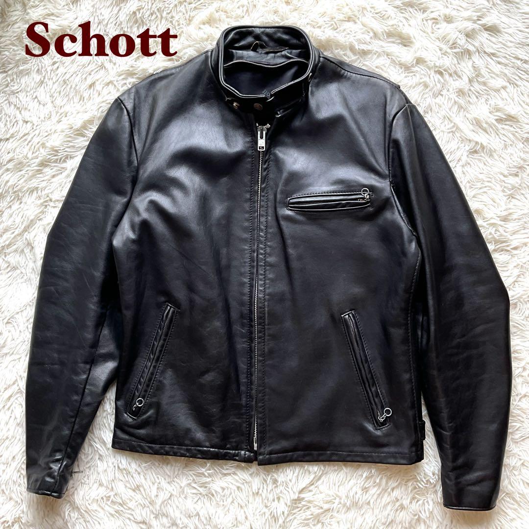 美品✨schott 141 レザージャケット　シングルライダース　本革　40 黒