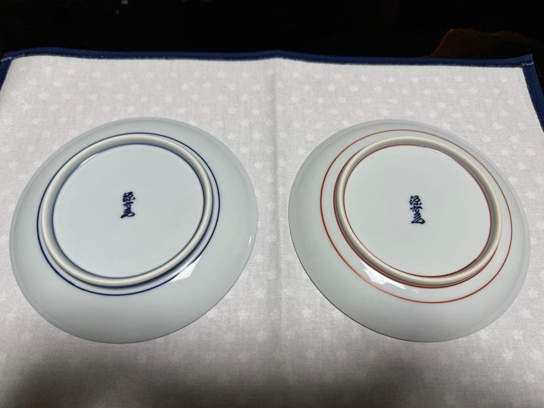 源右衛門　青赤カニ柄 食器セット