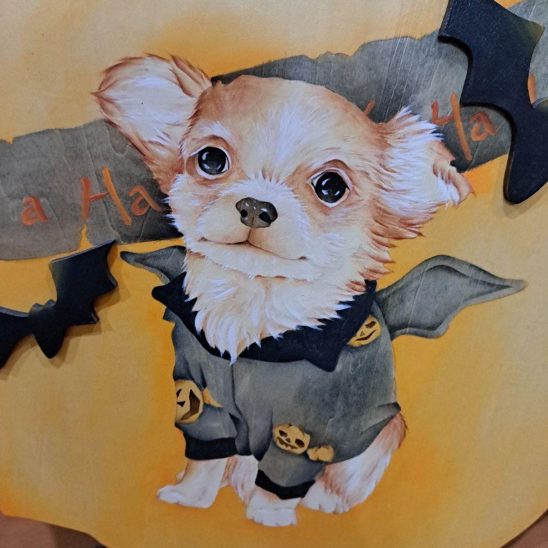 トールペイント作品　チワワのハロウィン
