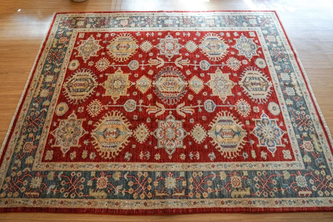 206×171cｍ アフガニスタンガズニーウール手織り絨毯