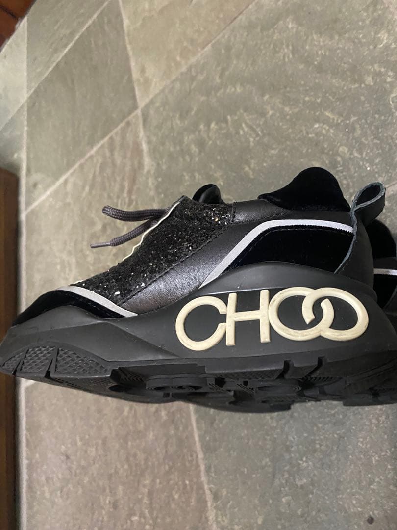 いちご⭐️さま専用 JIMMY CHOO ブラックラメスニーカー 22.5