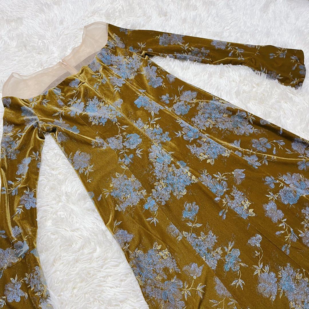 ワンピース ameri vintage FLOWER PRINT VELOUR DRESS