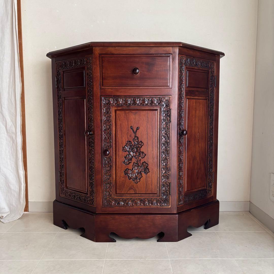 アンティーク　ヨーロピアン　彫刻　コンソール　飾り棚　キャビネット