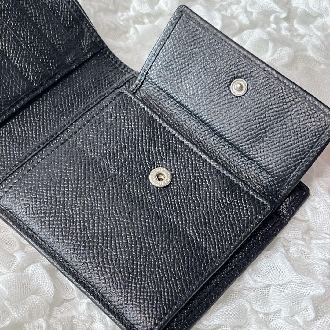 美品✨ BVLGARI ブルガリ 2つ折財布 レザー 小銭入れ付 黒 メンズ