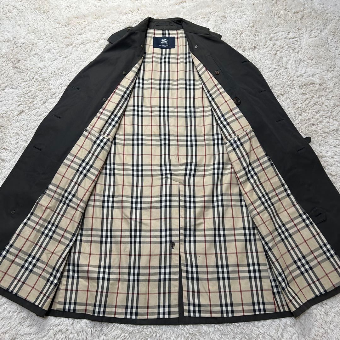 【丈長め】バーバリー ロンドン チャコールグレー トレンチコート ノバチェック