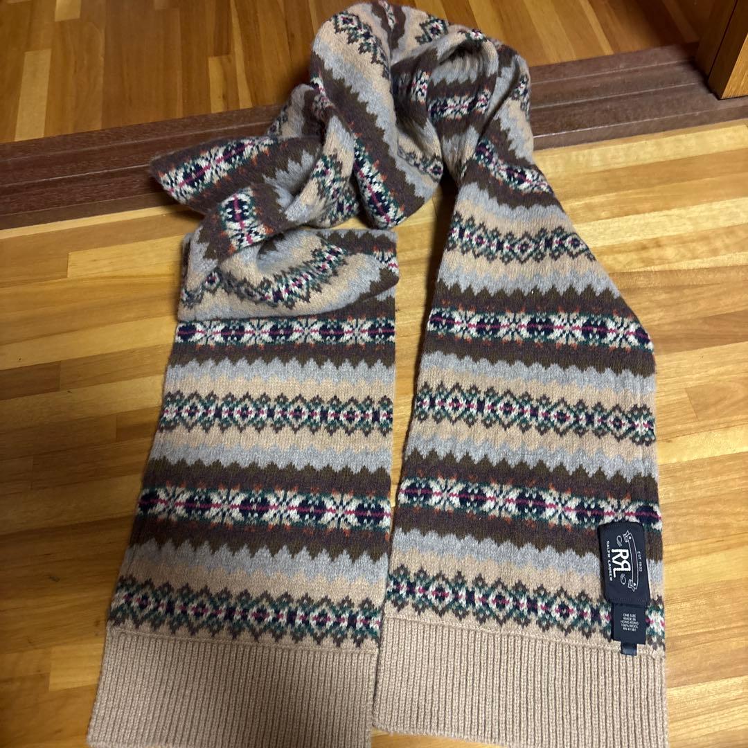 1/3迄年末年始セールダブルアールエルネイティブハンドウール　マフラー