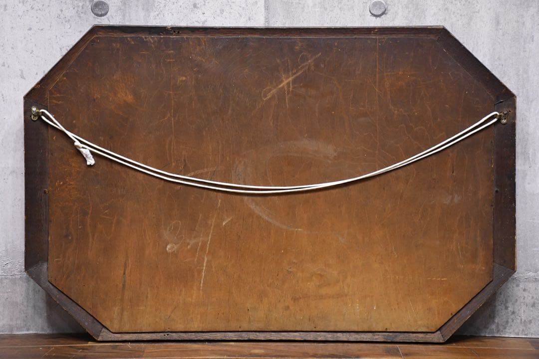 EGC70 英国アンティーク ウォールミラー ブリティッシュオーク オクタゴン