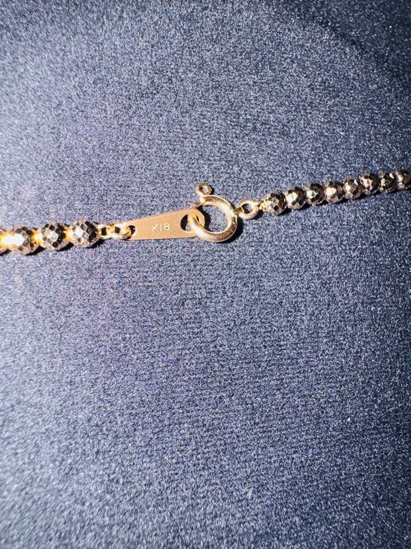 シャンデリアカットボール ネックレス K18(PG)幅3mm 55cm特注品