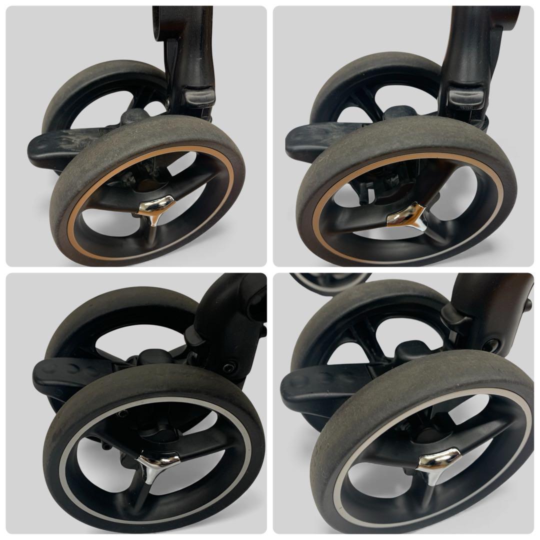 【美品】 Aprica ラクーナクッション ベビーカー グレー レザーハンドル