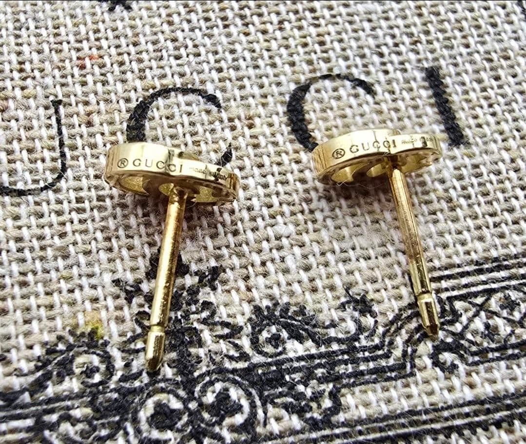 【超レア廃盤美品】GUCCI AU750 ダブルG スタッズ ピアス