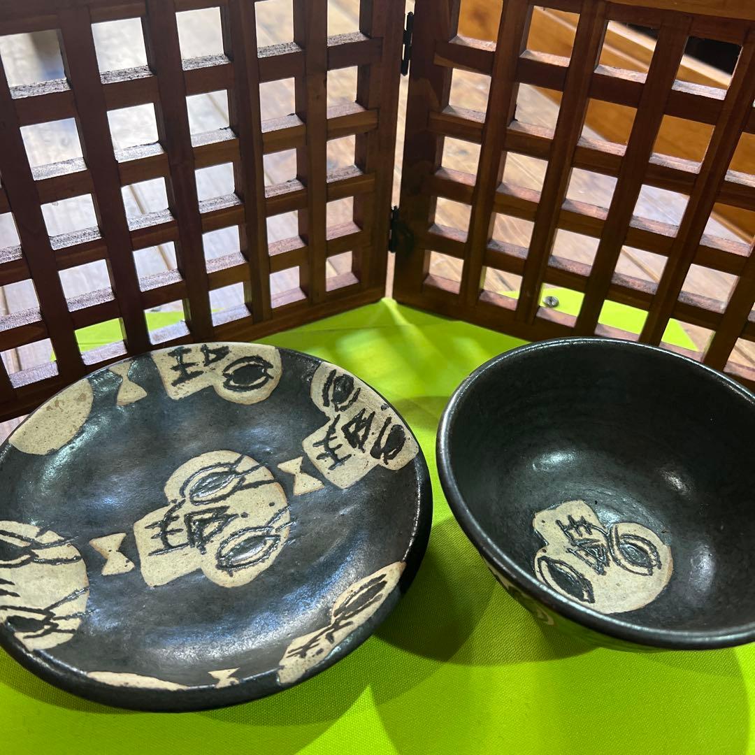 人気陶芸作家　工房十鶴さん　碗、皿セット