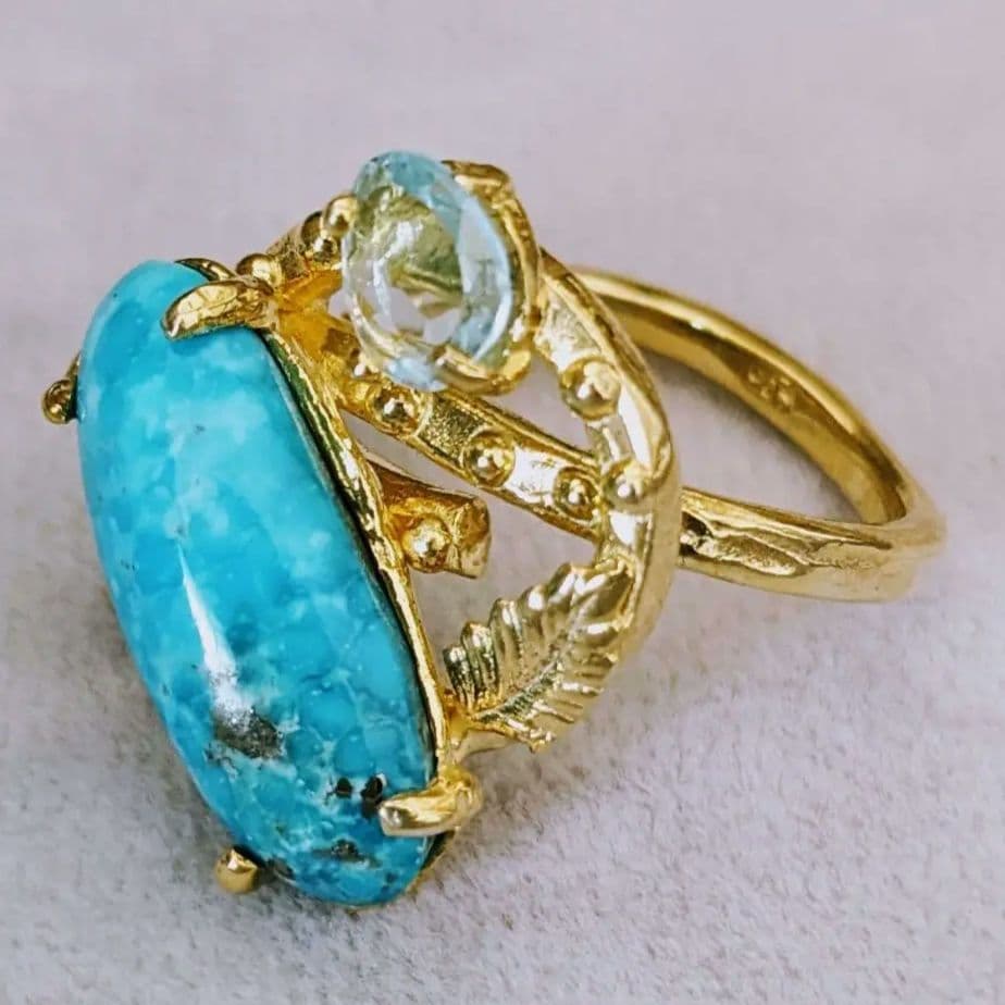 ＊NEW＊ トルコ製 ハンドメイド 天然石 リング シルバー925