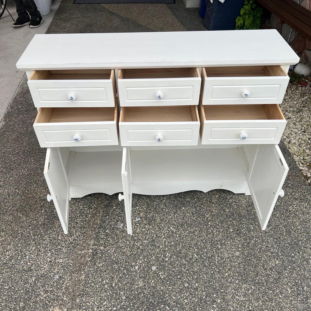 キッチンカウンター　サイドボード　キャビネット　ホワイト