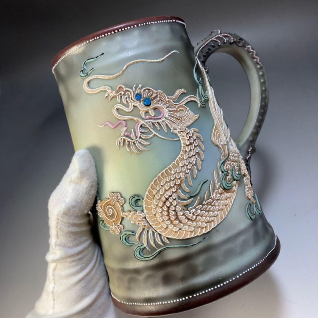 ★希少★高さ14cm オールドノリタケ コップ ドラゴン 盛り上げWW1819