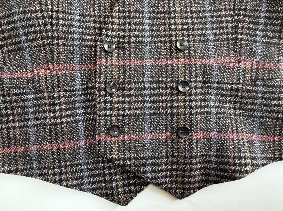 【美品】 LARDINI ツィードウール素材ジレsize46イタリア製