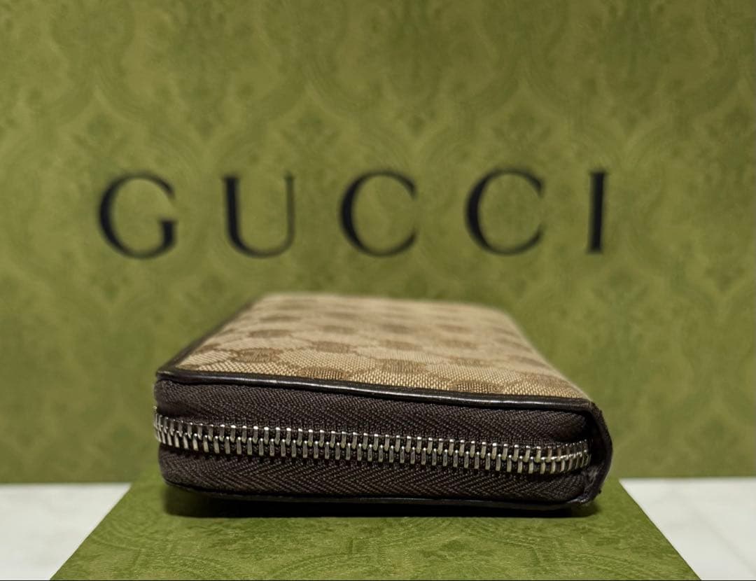 美品‼️ GUCCI 長財布 GGキャンバス ラウンドファスナー