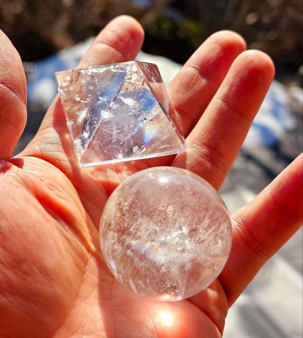 丸玉に虹あり‼️奇跡を起こす‼️レムリアンシードクリスタル ★2点セット★