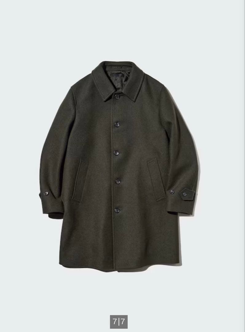 UNIQLOカーキシングルブレストコート