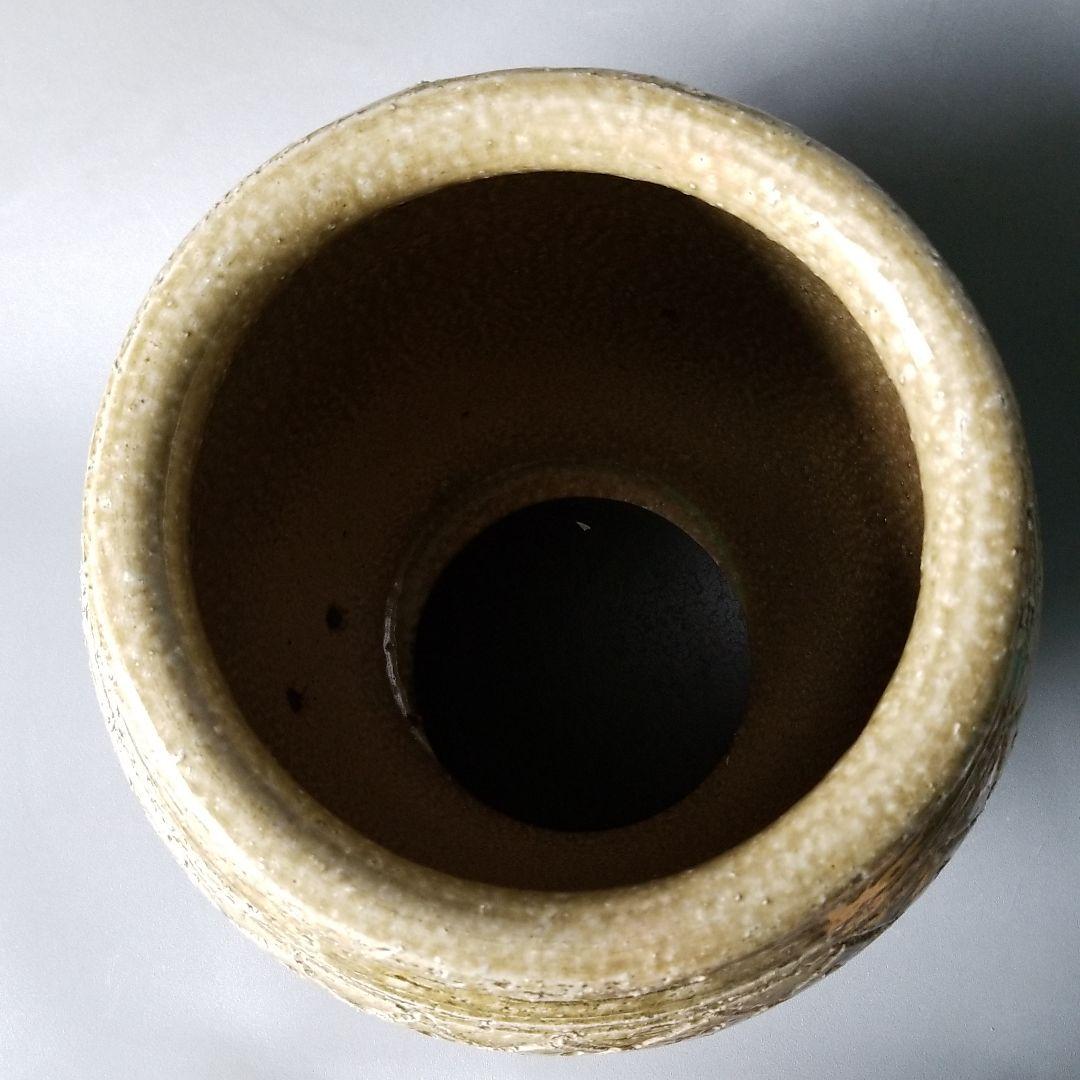 信楽焼傘立て  織部掛幾何模様 高さ４５cm