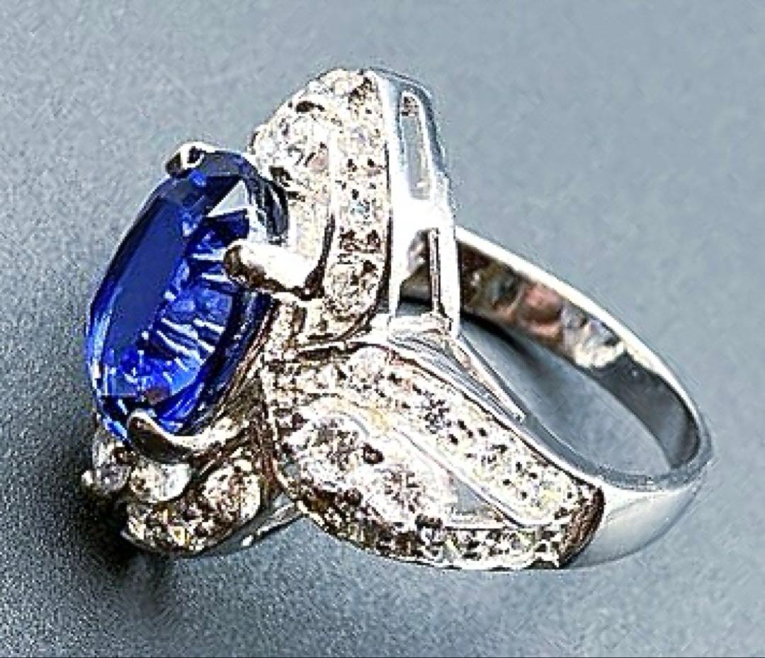 クミナタトゥスリランカ産 天然ビビッドブルーサファイア7.56ct 指輪