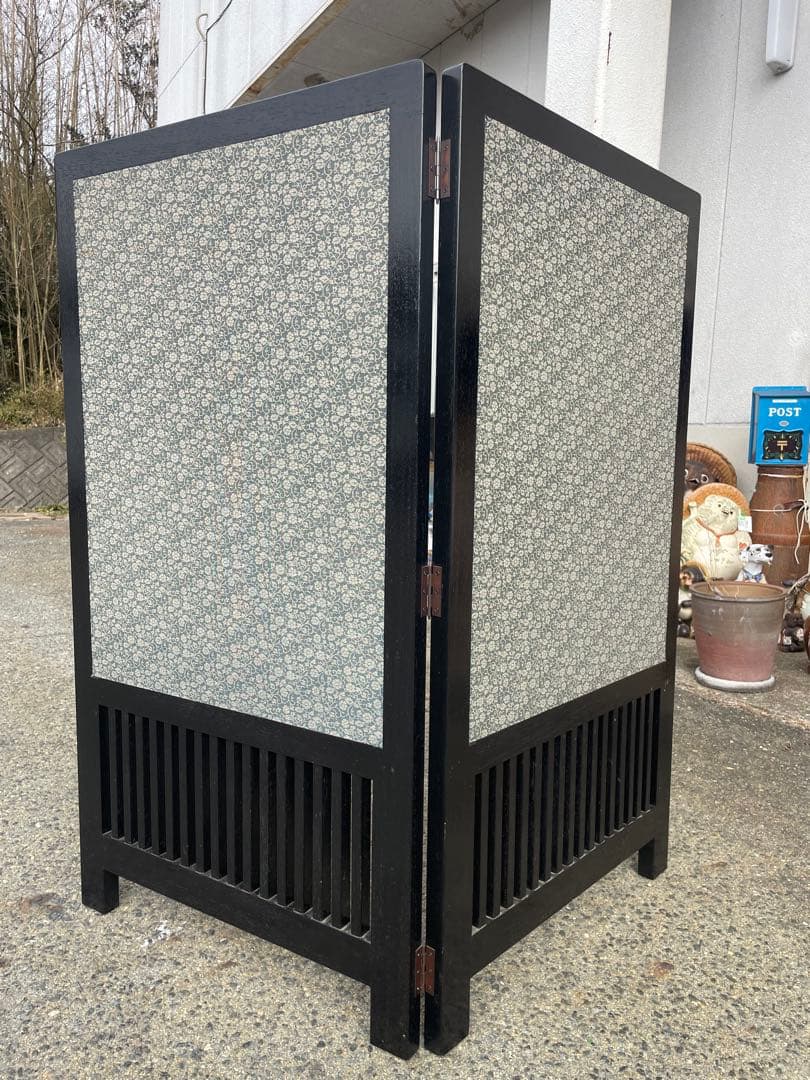 蔵出し 有田焼 伝統工芸士　神右衛門 最上位作 染錦 孔雀絵　屏風　高さ125