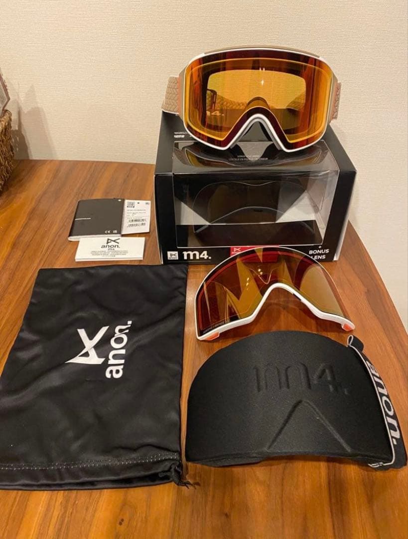 【週末限定価格】anon m4ゴーグル ブラウンオレンジレンズ MFIマスク付き