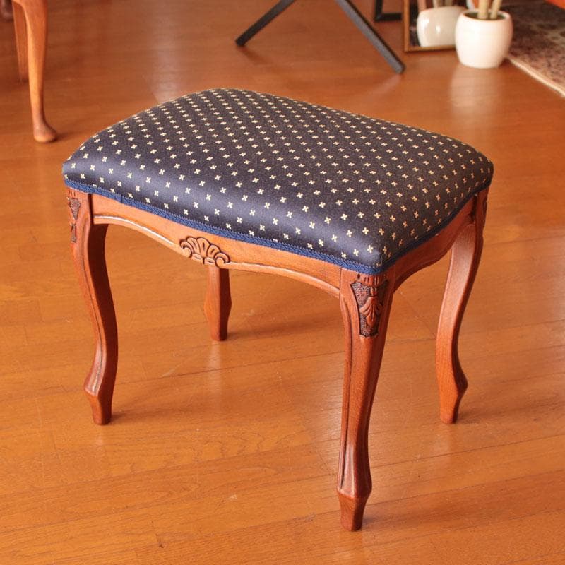 猫脚スツール レトロ風 青 ヴィンテージ風 かわいい 222-1325-002