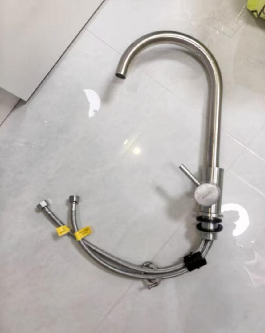 ステンレス浄水器用蛇口 2本ホース接続