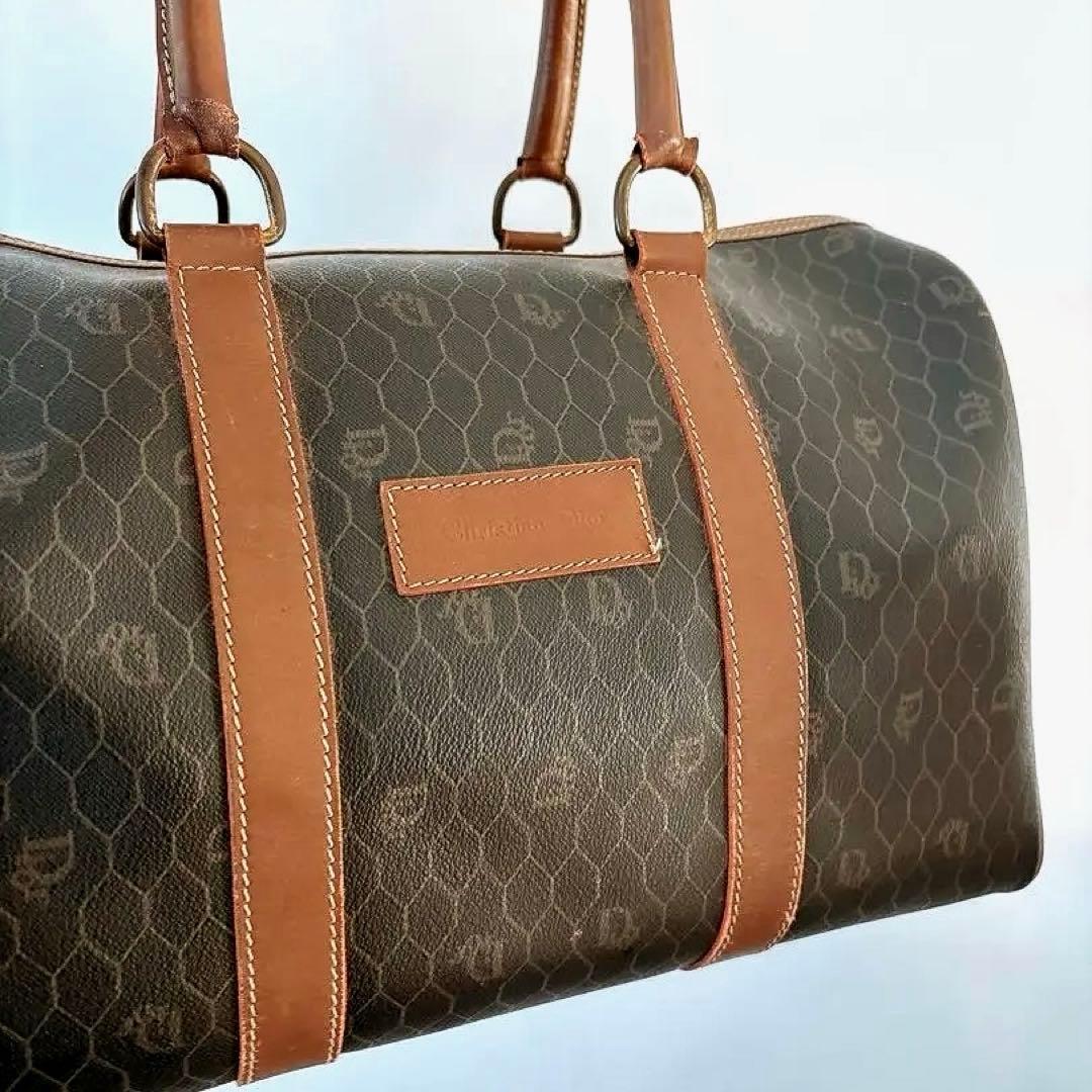 【週末価格】Christian Dior ボストンバッグ PVC ハニカム 総柄