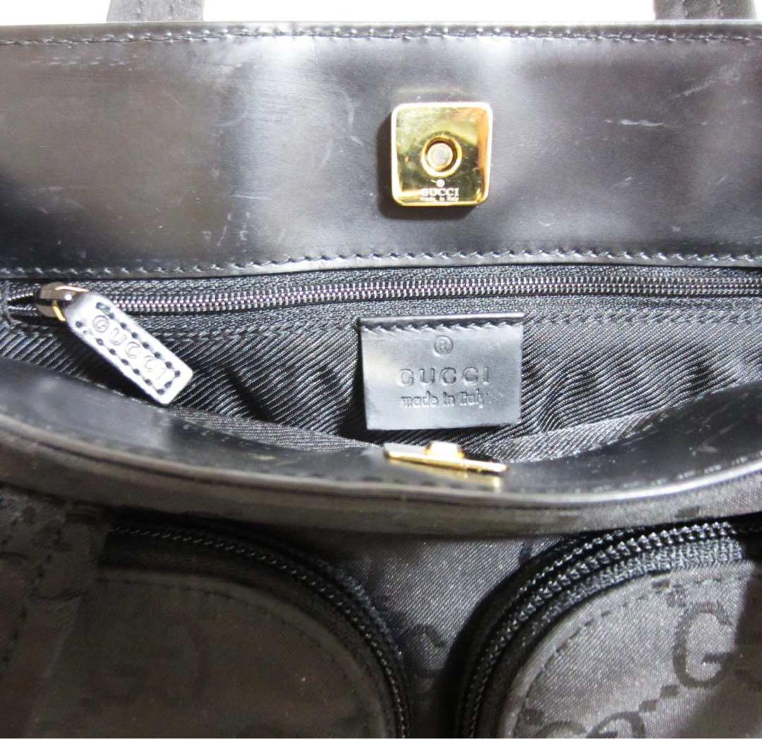 【美品】GUCCI グッチGGナイロントートバッグ黒