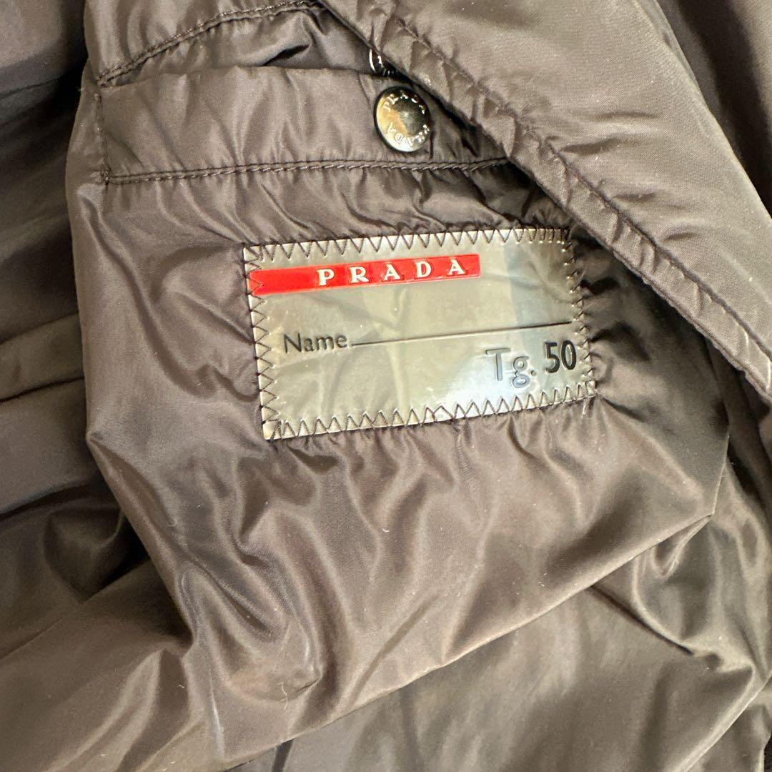 50 PRADA プラダ　ダウンコート　ステンカラーコート　黒