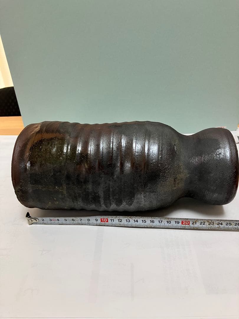 沖縄　琉球焼の名工【故】宮城勝臣作　壺　花器　やちむん　ヤチムン　（壺屋焼　希少