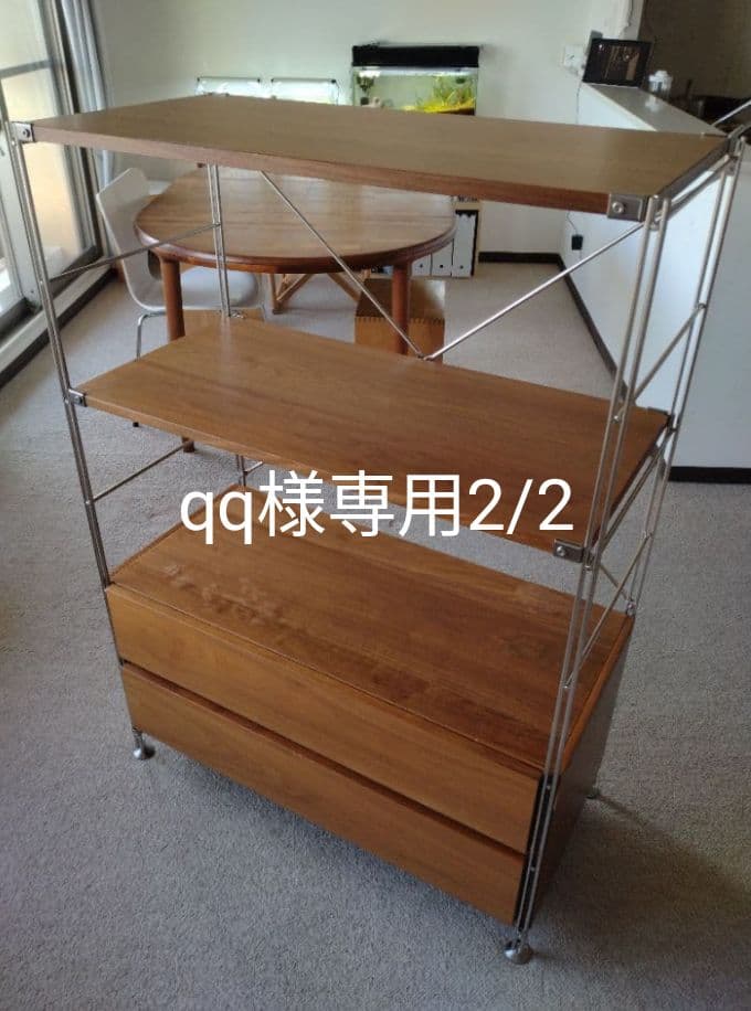 【qq2/2】MUJI無印 ステンレスユニットシェルフワイド材引出2段