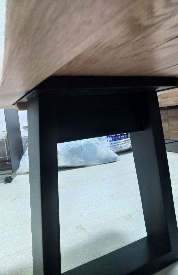 レザークッションおまけ付き　天然木　ダイニングベンチ　一枚板風　オーク　無垢材