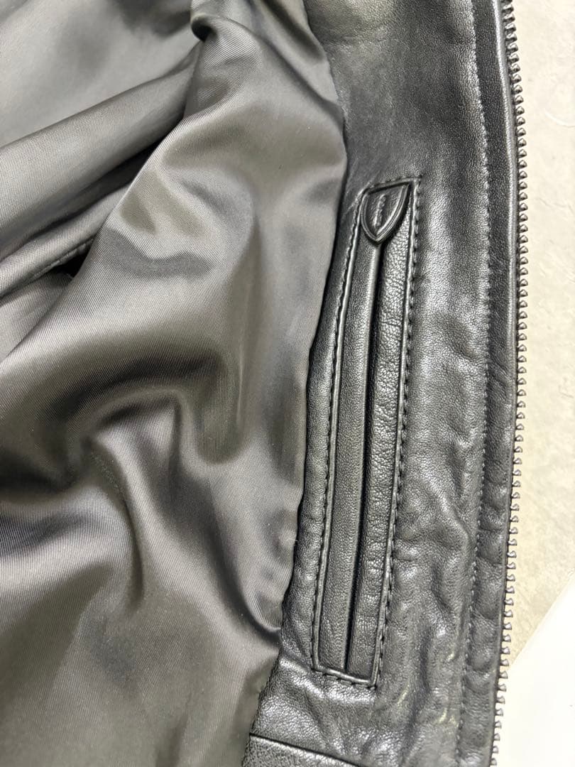 【美品】コーチ　黒 レザー シングルライダースジャケット