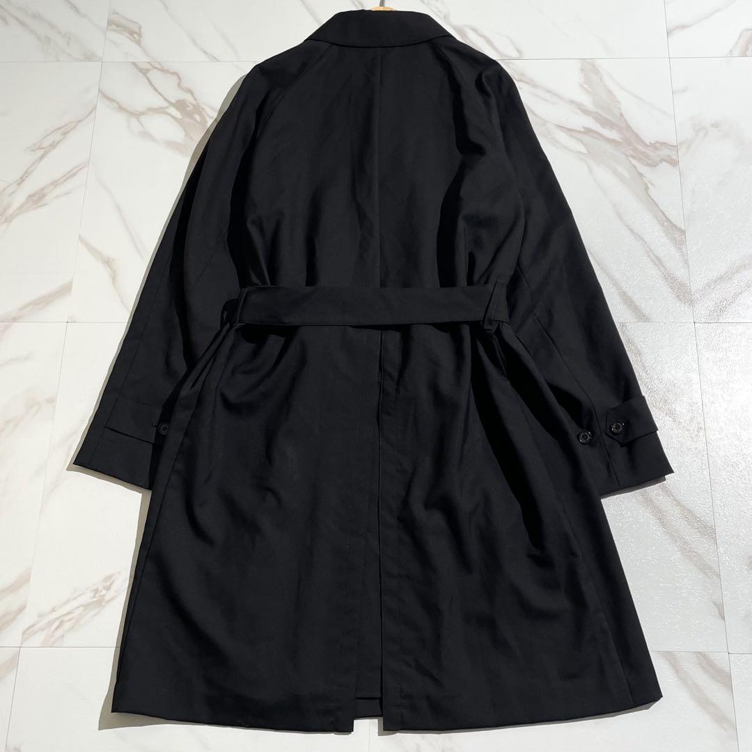 【希少】マッキントッシュ トレンチコート ウール ロング丈 ベルト Lサイズ 黒