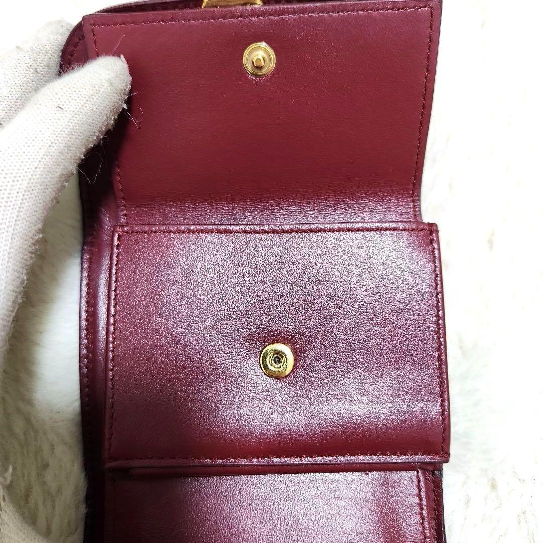 ✨未使用級　正規品✨セリーヌ　三つ折り　トリオンフ　スモールウォレット　レザー