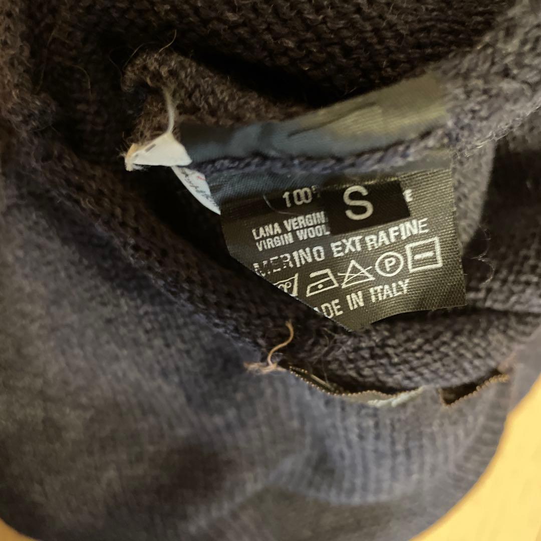 BOTTEGA VENETA 長袖タートルネックセーター グレー✖️ネイビー S