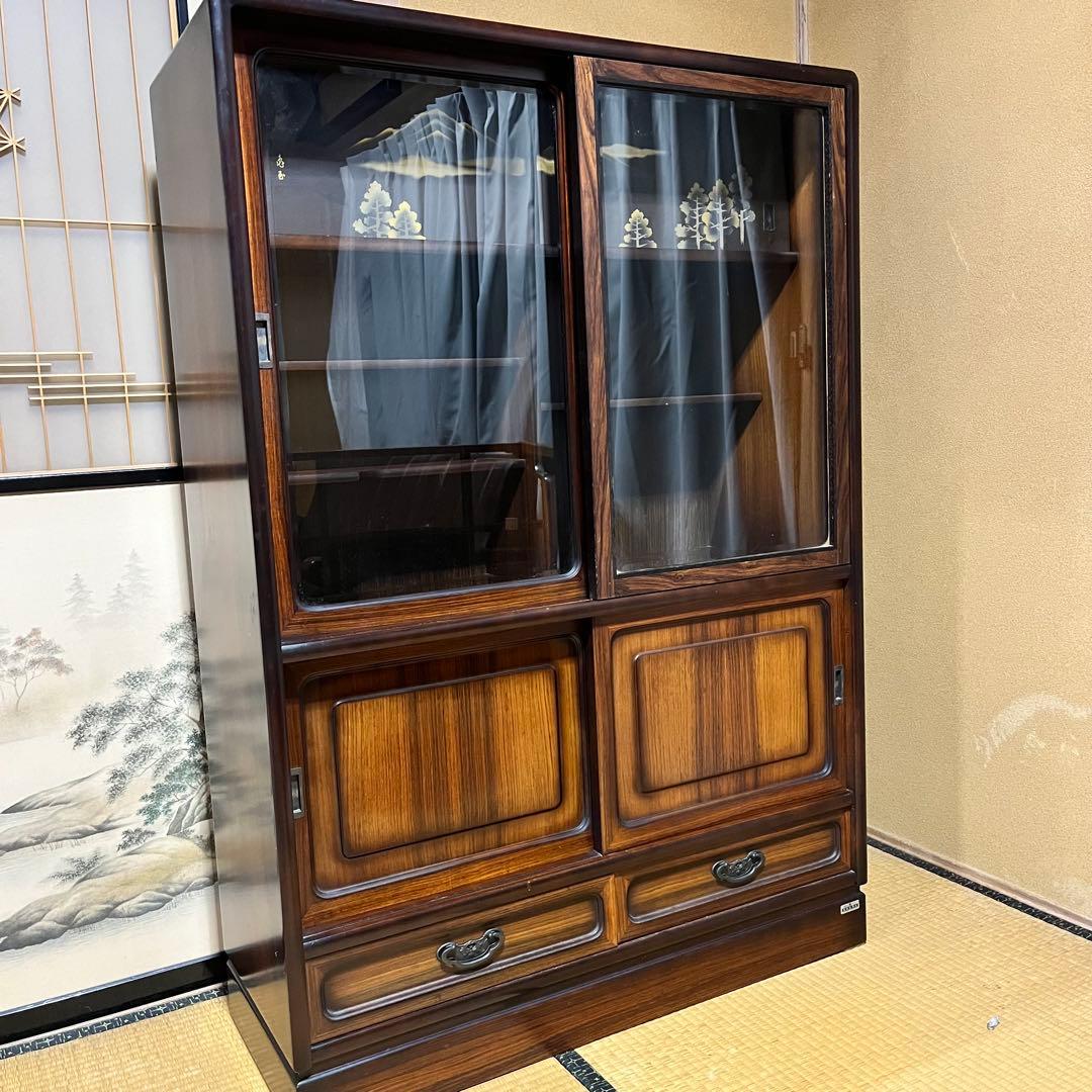 水屋箪笥 和箪笥 茶箪笥戸棚 昭和レトロ 飾り棚