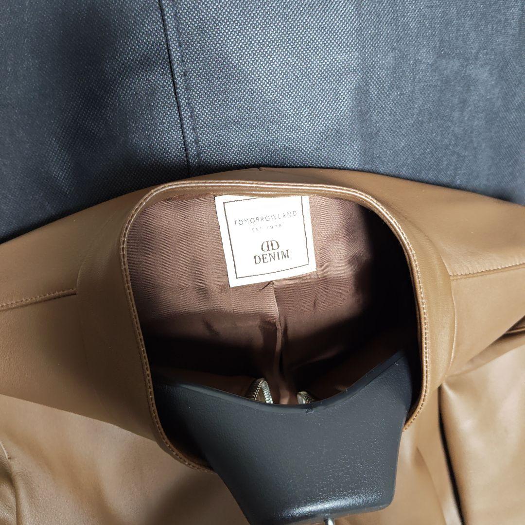 TOMORROWLAND DENTIM レザー ブラウンライダース（48サイズ）