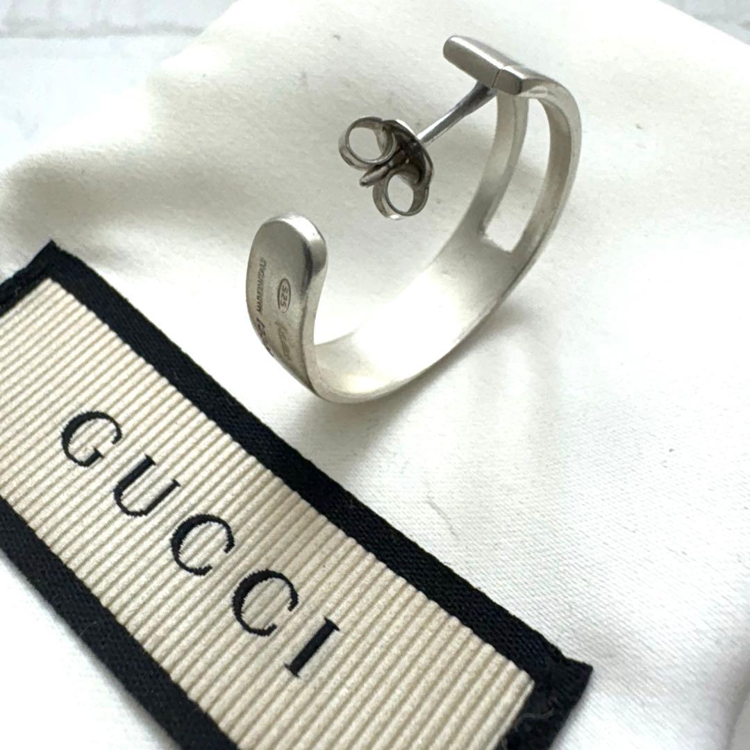 【美品】 GUCCI フープピアス シルバー 925