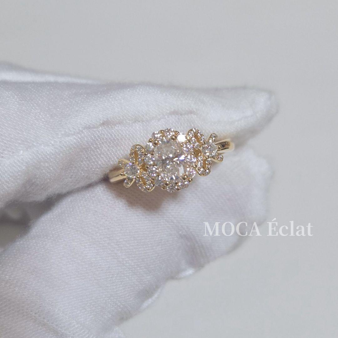 【椿さま お取り寄せ】モアサナイト リボンデザインリング 2ct オーバルカット