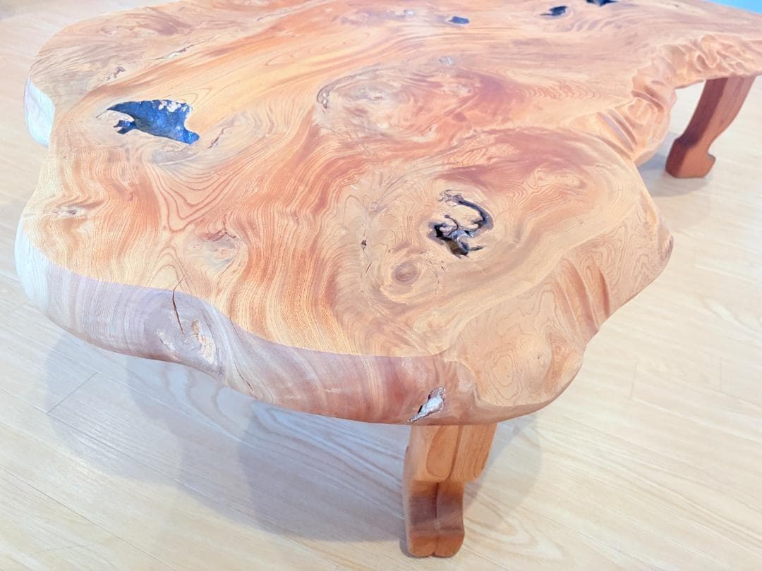 【teaページ】一枚板 座卓 ローテーブル 天然木 136cm 直接引取可