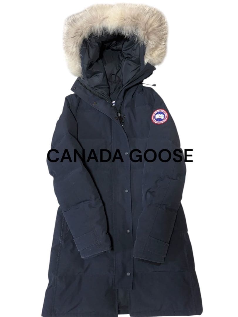   レディース ダウンコート ネイビーM ファー付き