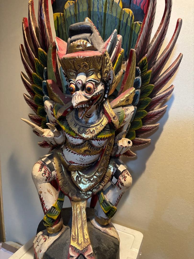 高さ約80cm バリ島 木彫 ガルーダ像 神像 魔除け