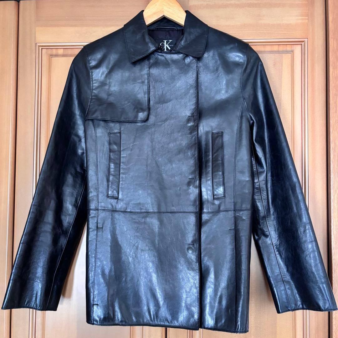   ブラックレザーコート 4 ジャケット　本革