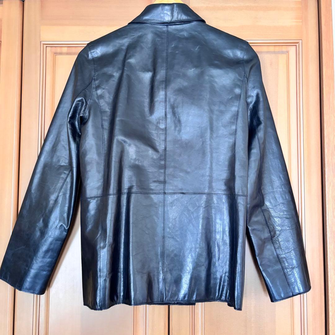   ブラックレザーコート 4 ジャケット　本革
