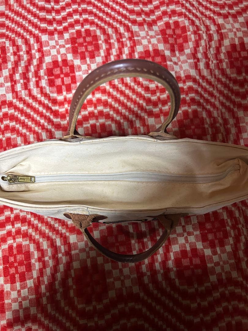 90s LLBean トートバッグ レザー アイボリー/ネイビー